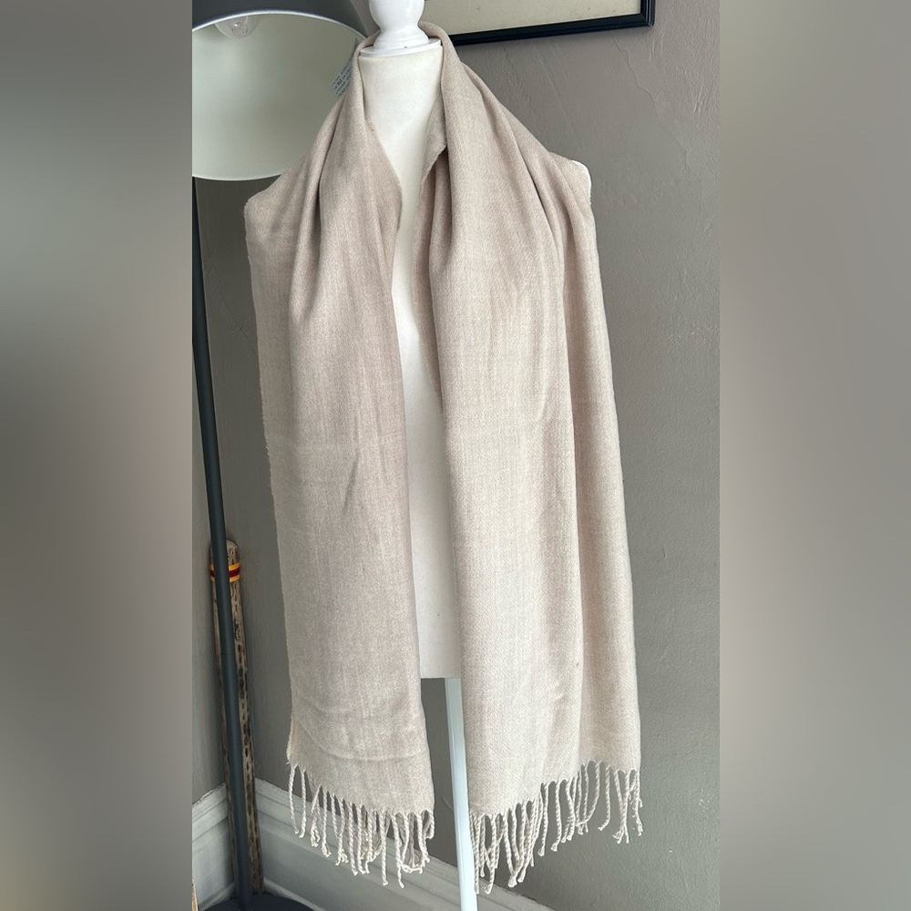 H&M Cream Scarf with Fringe